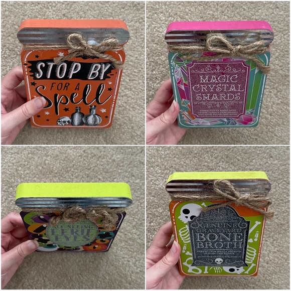 Halloween Themed Stand Up Tabletop Decor Wooden Signs (Set of 4) - Picture 13 of 16